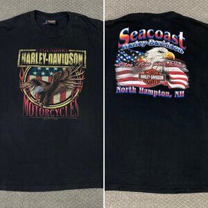 Harley Davidson Shirt Men's Large Black Bald Eagle 2010 T Shirt